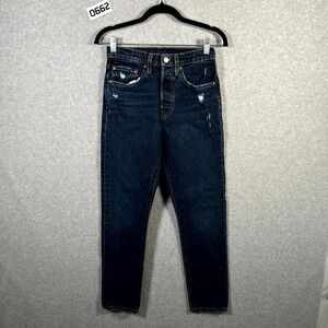 Levi's 502 Jeans Womens 26x28 Blue Denim Medium Wash All Day Comfort Skinny Leg